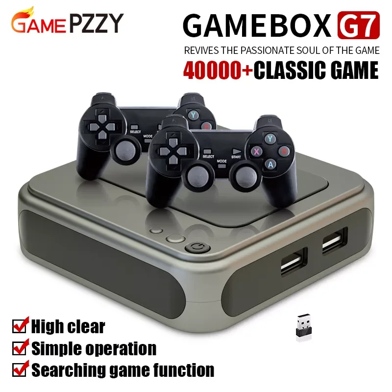 

Video Game Console With Wireless Controllers Retro Game Consoles Built-in 50 Emulators 40000+ Games For PS1 Super Console X Pro