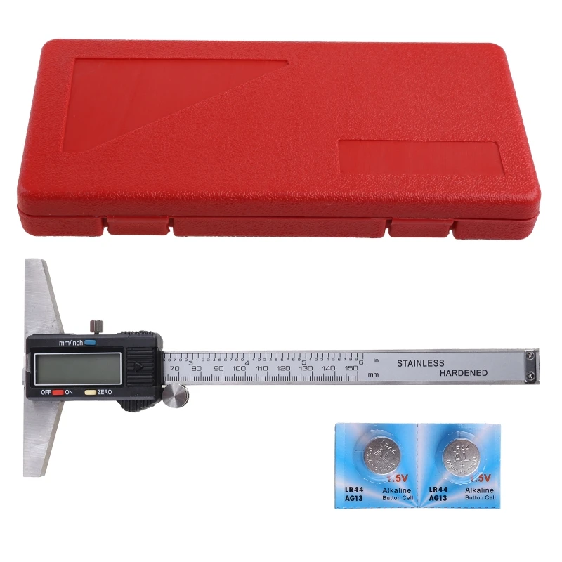

Gauge Measuring Tool Depth Caliper 6''/150mm Conversion LCD Screen ButtonBattery