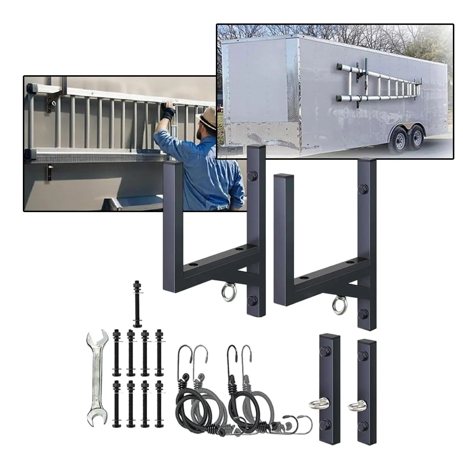 2 стеллажа для лестниц прицепа боковое настенное крепление хранения лестницы