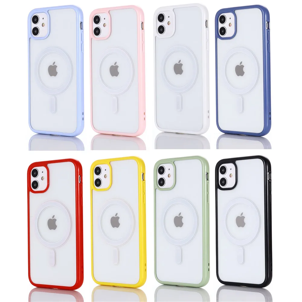 

Magnetic Silicone Shell For iPhone 14 11 12 13 Pro Max Mini XS XR X 8 7 Plus for Magesafe for Macsafe Shockproof Case Back Cover