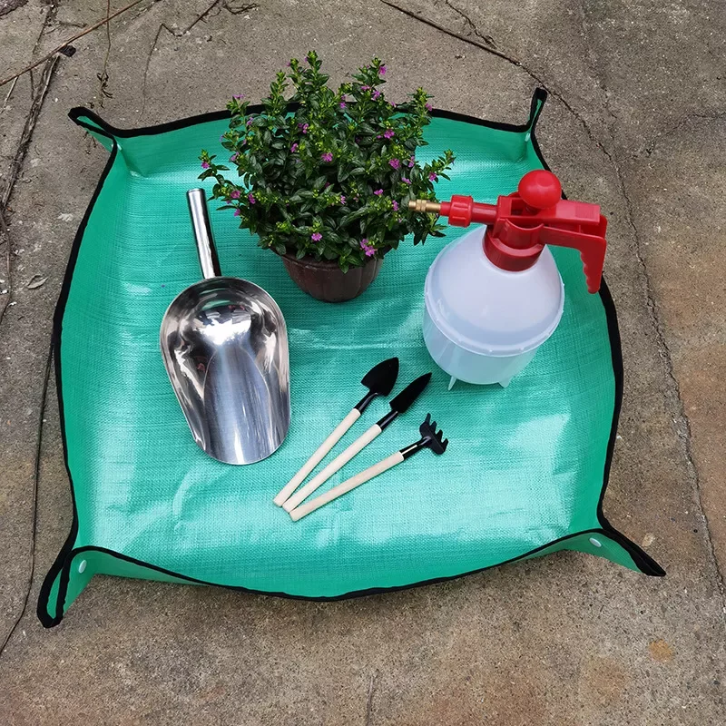 

JmtPlant Repotting Square garden Mat Waterproof Thicken Indoor Transplanting Dirty Catcher Bonsai Succulent Potting Tarp 65*65CM