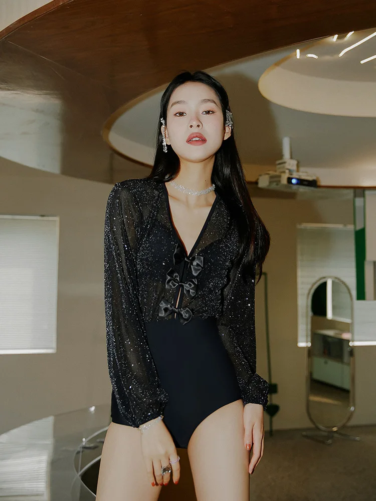 

Женский слитный купальник, летняя одежда для пляжа, серфинга с пуш-ап, Корейская одежда, купальник, привлекательный, блестящий, тело 2023