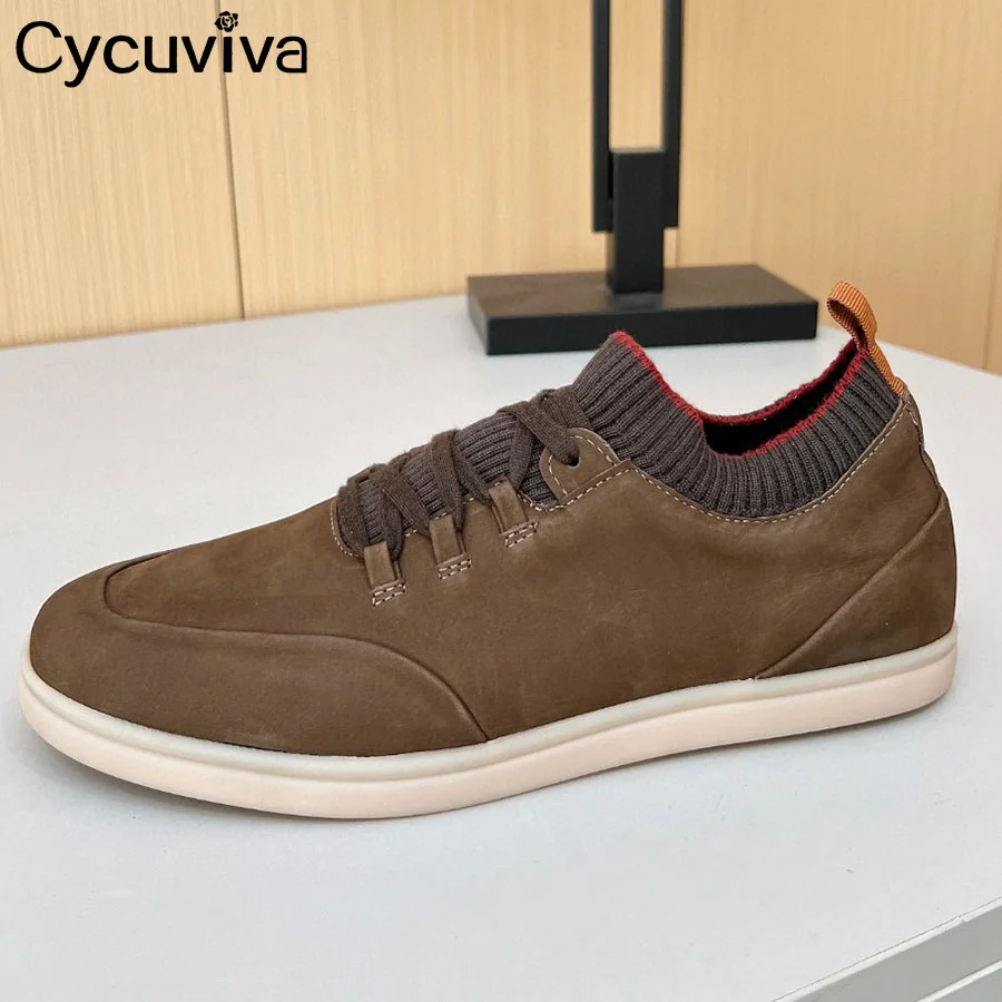 Мужские замшевые лоферы на плоской подошве с круглым носком