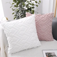 decorative plush pillow cover soft fur cushions covers pillowcase for living room bed car seat cushion cover white pink 45x45cm