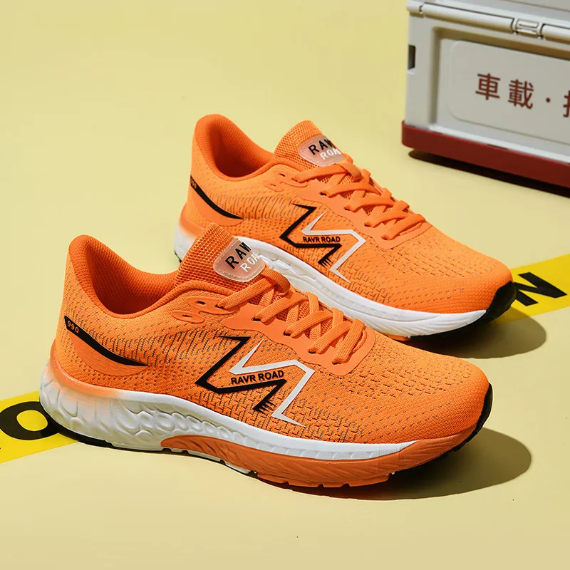 Original Men's Sports Sneakers Orange Color Running Shoes for Men High Quality Casual Shoes Male Free Shipping Gym Training