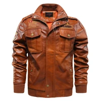 mens fashion pu leather jacket mens 2022 spring and autumn stand collar motorcycle clothes washed artificial jackets