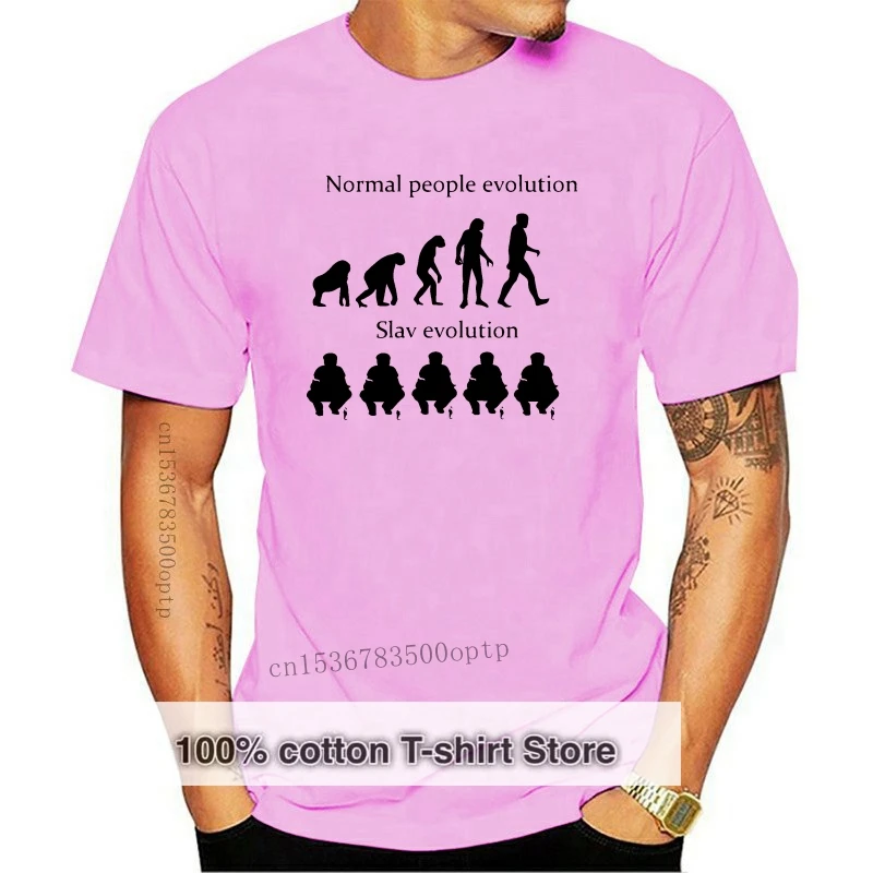 

Slav Evolution Eastern Europe Style Squat Men () T Shirt White Summer New Men Cotton T-Shirt Top Tee Solid Color