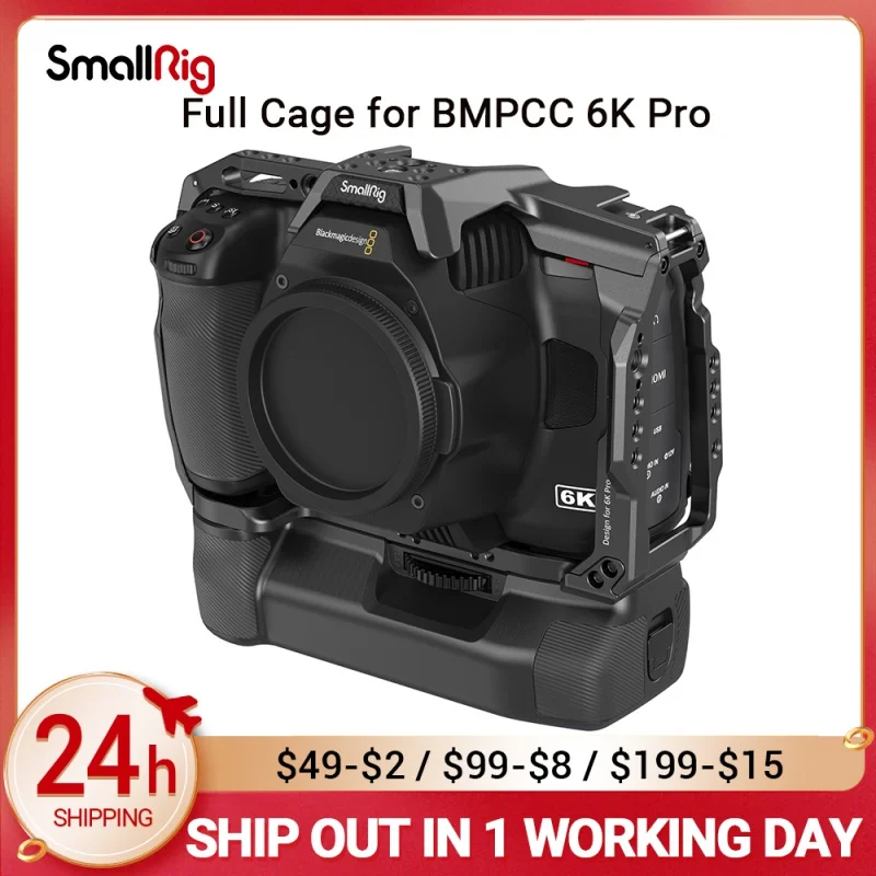 

SmallRig Blackmagic Design Pocket Cinema Camera Cage Rig for BMPCC 6K Pro connect the Camera Battery Grip for power supply 3517