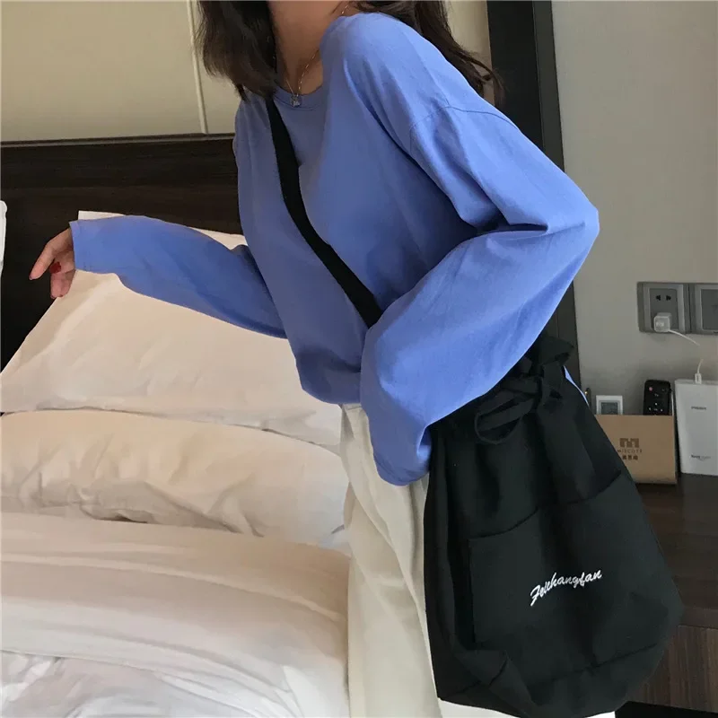 Осенняя новинка Ins футболка с длинным рукавом женская в корейском стиле