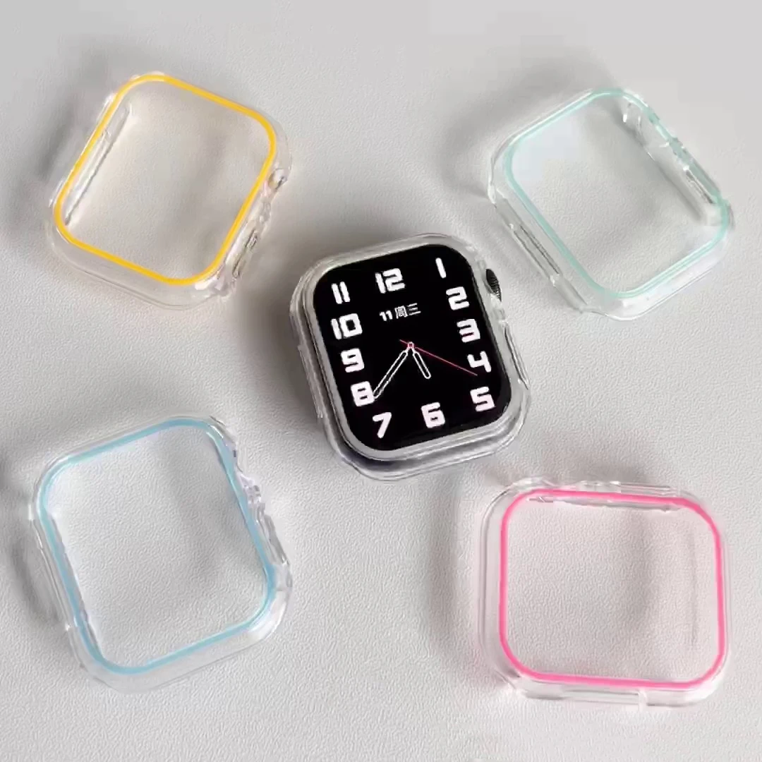 

Luminous Cover for Apple Watch Case 45mm 41mm 38mm 42mm 40mm 44mm Hard PC Bumper Protective Frame iWatch 7 6 5 4 3 SE Accessorie