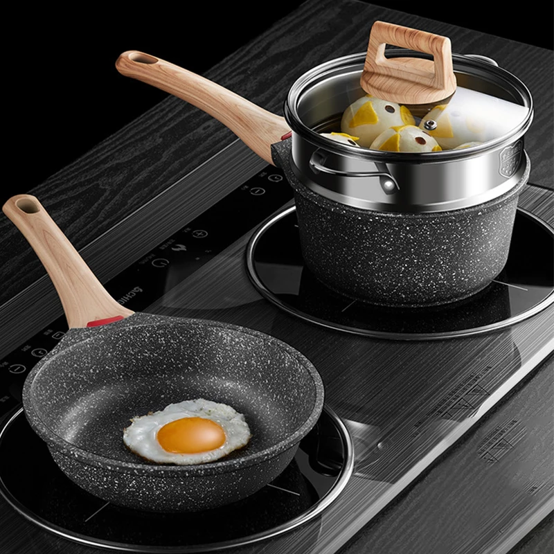 

Frying Pans Wok Milk Pot Non Stick Pot Baby Food Cooking Pots Snow Pan Porridge Korean Kitchen Instant Noodle Pot Multifunction