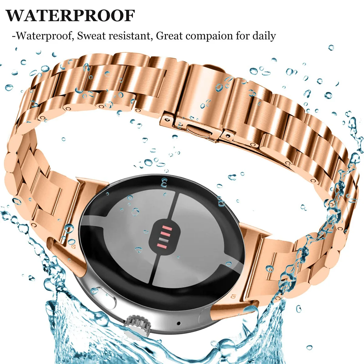 Фото Бесшовный ремешок из нержавеющей стали для Google Pixel Watch 4 3 2 1 41 мм 45 мм, быстросъемный металлический браслет для часов №4