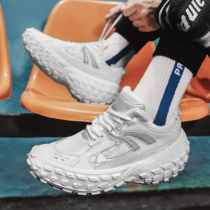 

Men Shoes New Fashion Chunky Sneakers 2023 Spring Casual Sport Shoes Youth Hot Street Cool Breathable Mesh Athletic Shoes