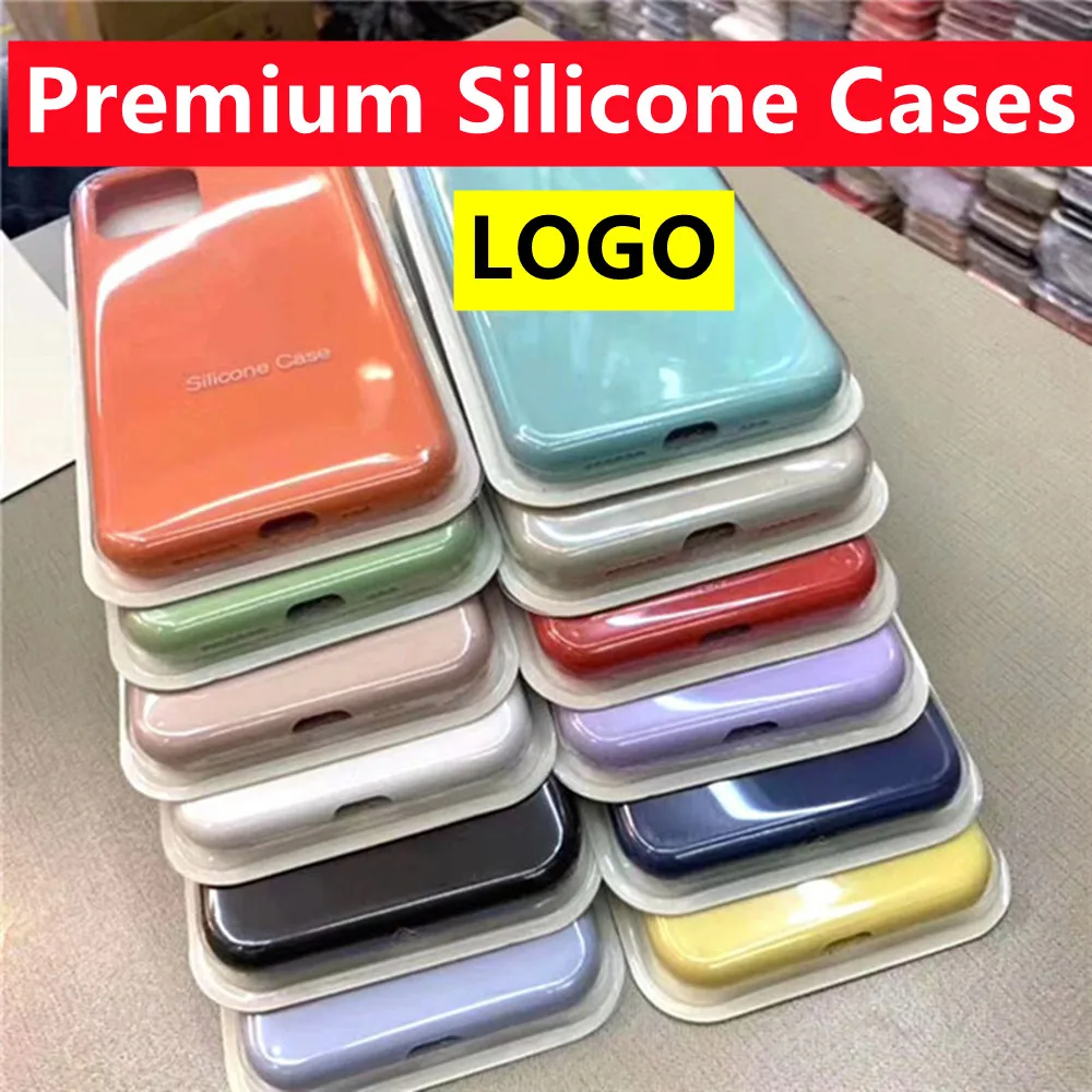 

20pcs/Lot Original 1:1 with LOGO Silicone Case 74 colors For i 13 12 11 Pro Max X XR XS MAX 8 7 6S Plus Phone Cover Cases