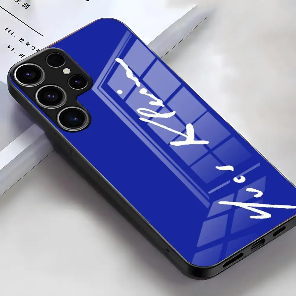 Фото Синий чехол для телефона Yves Klein для Samsung S26 S25 Edge Ultra S23 S22 S21 S20 Ultra Plus S24 Fe A54 A53 A25, стеклянная крышка №3