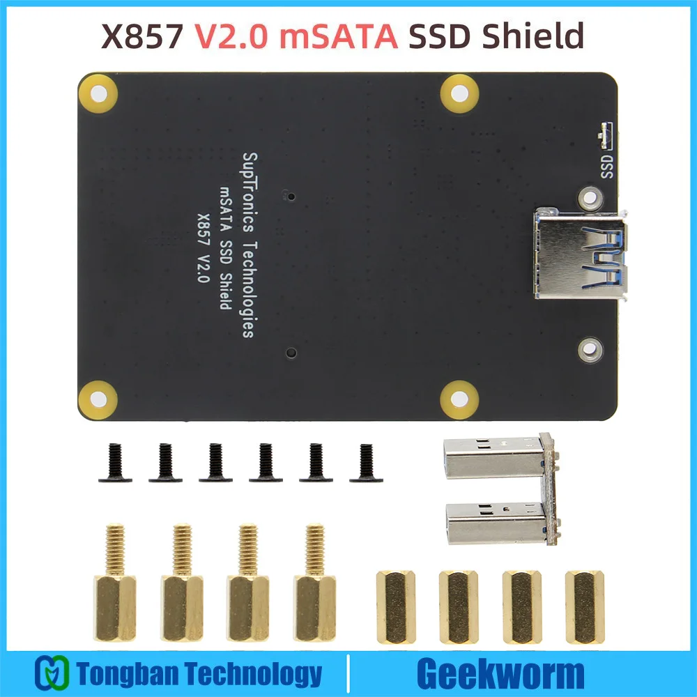Плата расширения хранилища SSD для Raspberry Pi 4 X857 V2.0 mSATA с разъемом USB3.1 Model B - купить по