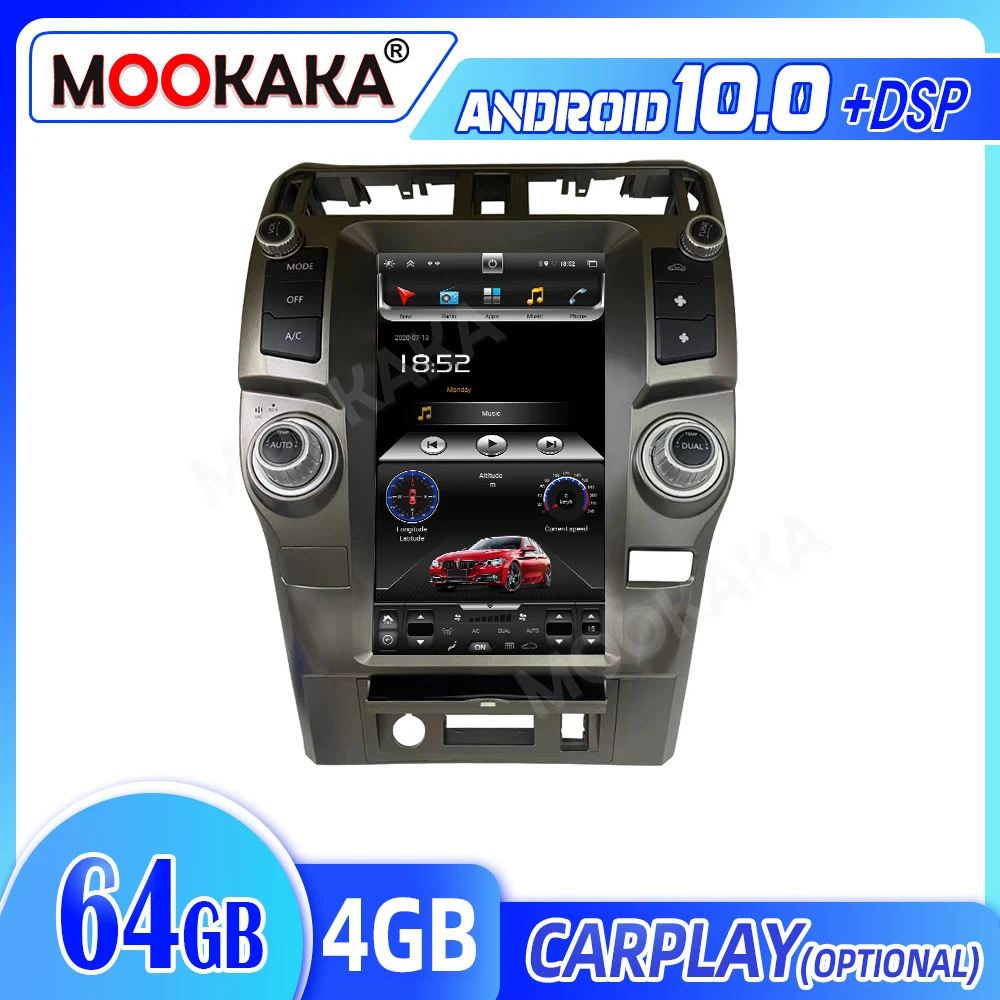2 Din Android 10.0 6GB 128GB lettore Stereo per Auto per Toyota 4 Runner 4 Runner 2009-2019 Radio Auto Head Unit Carplay navigazione GPS
