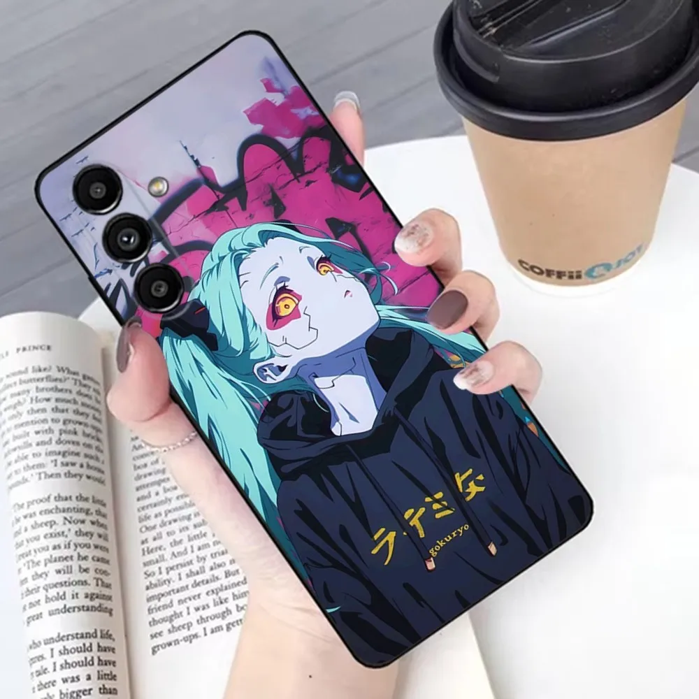 C-CyberpunkS Anime Rebecca Phone Case For Samsung S24 23 22 30 21 10 9 Ultra Plus Lite FE Soft Silicone Black Cover