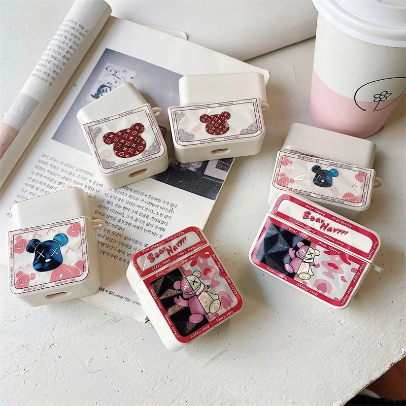 

Creased Cartoon Bear 2021 AirPods 3 Case Apple AirPods 2 Case Cover AirPods Pro Case IPhone Earbuds Accessories AirPod Case