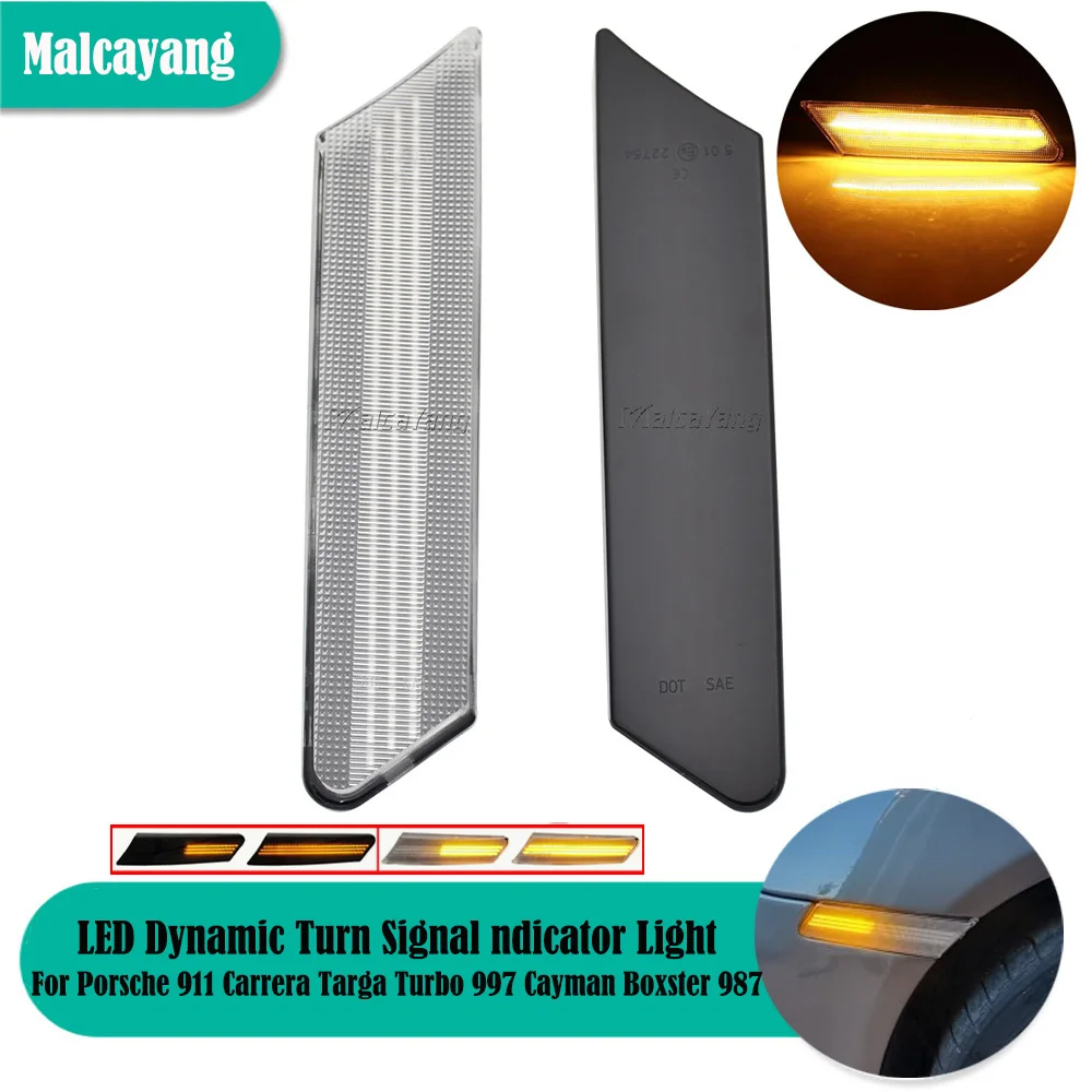 

2x LED Turn Signal Light For Porsche 911 Carrera Targa Turbo 997 Cayman Boxster 987 Dynamic Blinker Rearview Mirror Indicator