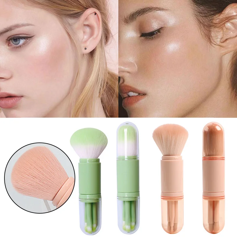 

Four in one portable telescopic cosmetic brushes with two endsMultifunctional Portable Makeup Brush Eye Shadow Powder