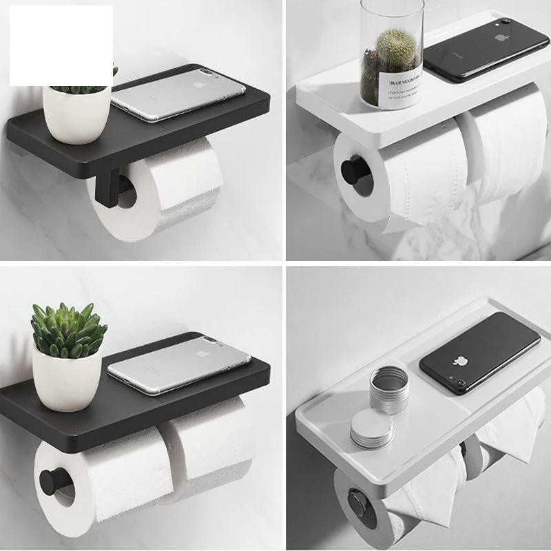 

Белый/черный держатель для бумаги, оборудование для ванной комнаты, стеллаж для телефона, полка для туалета, стеллаж для бумаги из АБС-пласт...