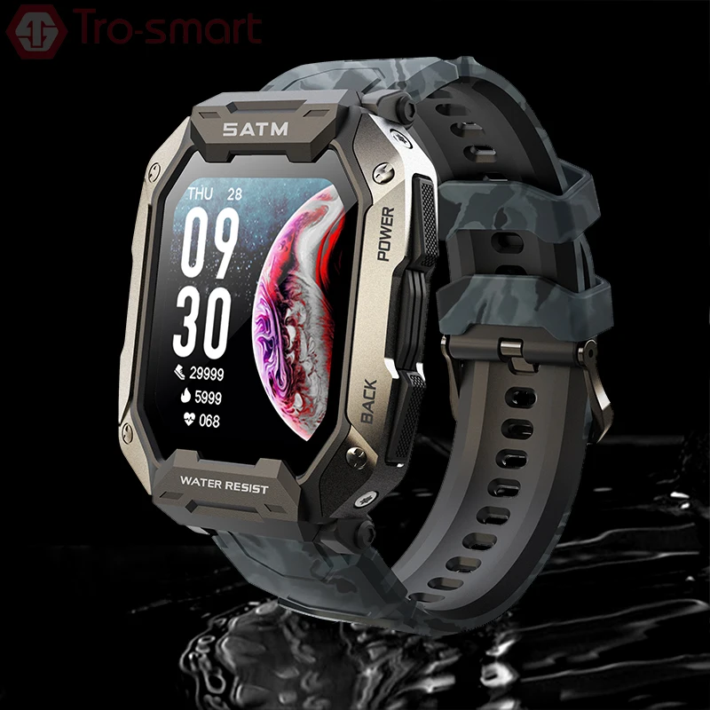 

Trosmart C20 1.71 Inch Smart Watch Men 5ATM Waterproof Fitness Tracker Blood Pressure Monitor Outdoor Sports Smartwatch Men