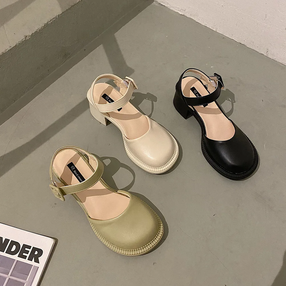 Basketball Platform Round Toe Chunky Sandals Mary Jane 2023 Branded Pumps