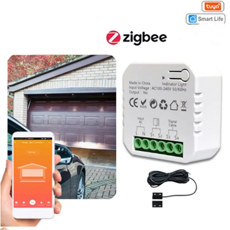 

Tuya WiFi Zigbee Garage door controller Gateway Need Smart Life App Remote Timing Voice Control Smart Home Via Alexa Google Home