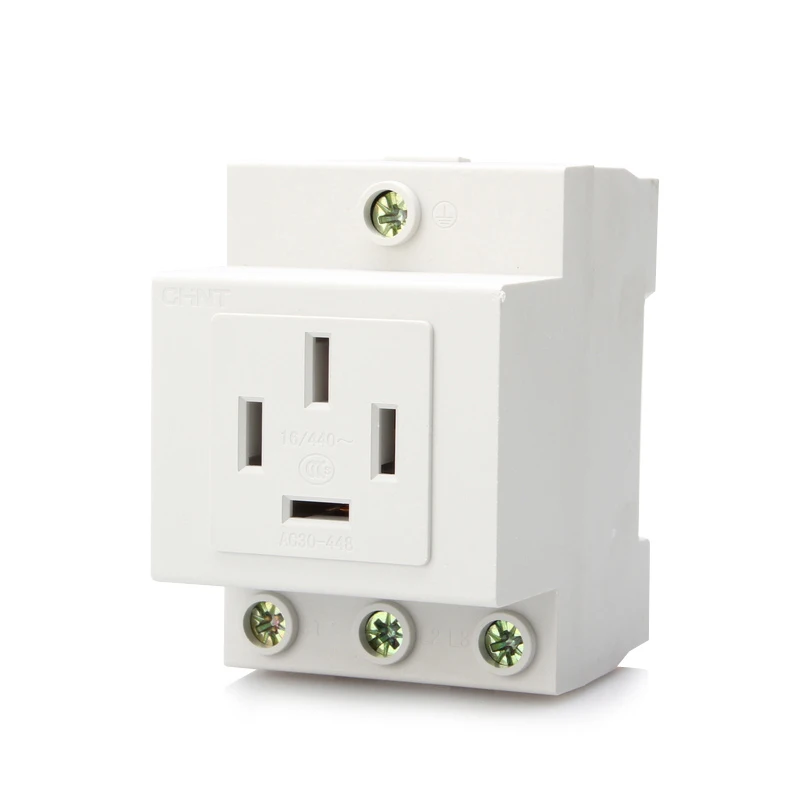 

AC-30 DIN Rail Mount Modular Power Socket AC440V/16A for Australia Plug