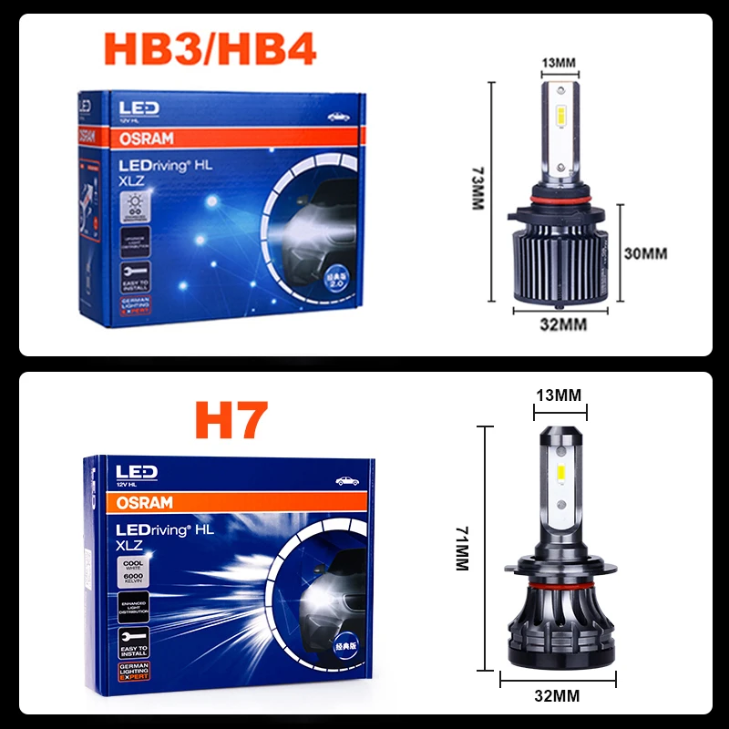 Лампа Ксеноновая OSRAM мини H7 H4 Led 9012 HIR2 высокое Яркость H1 HB2 9003 9005 9006 HB4 HB3 H11 6000K 12V