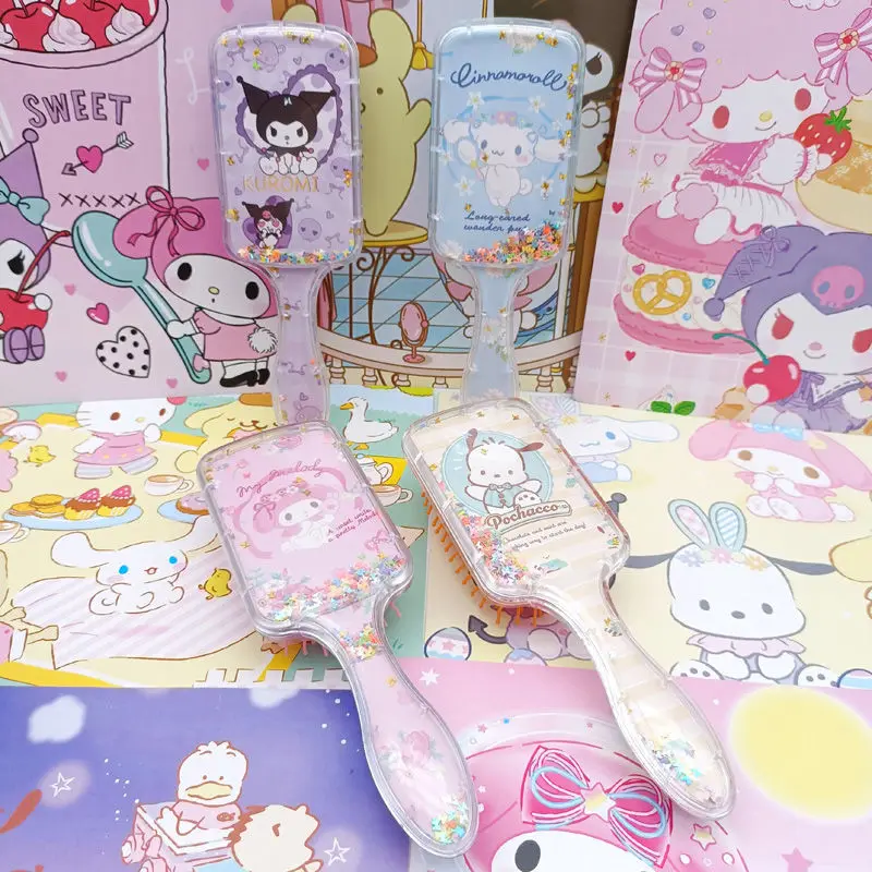 

Новинка Kawaii Sanrio воздушная Подушка Расческа мультфильм аниме Kuromi My Melody милые девушки портативные качели музыкальный стиль расческа для волос подарок для девочек