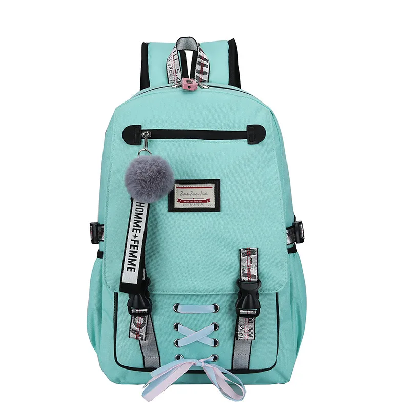 Canvas School Bags for Girls Teenagers Backpack Women Bookbags Black 2021 Large Capacity Middle High College Teen Schoolbag