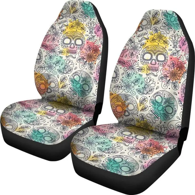 

Pastel Sugar Skull, Car Seat Protector, Seat Cover for Car, Car Seats Protector, Car Accessory, Front Back Car Seat, Jeep VW Bee