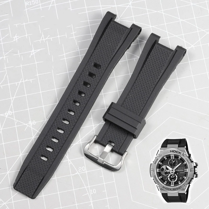Фото Браслет из силиконовой резины для casio GST210 GST-W110/S130/B100/S100G/S110/410, ремешок для часов, высококачественный ремешок для часов, ремешок для наручных часов №1