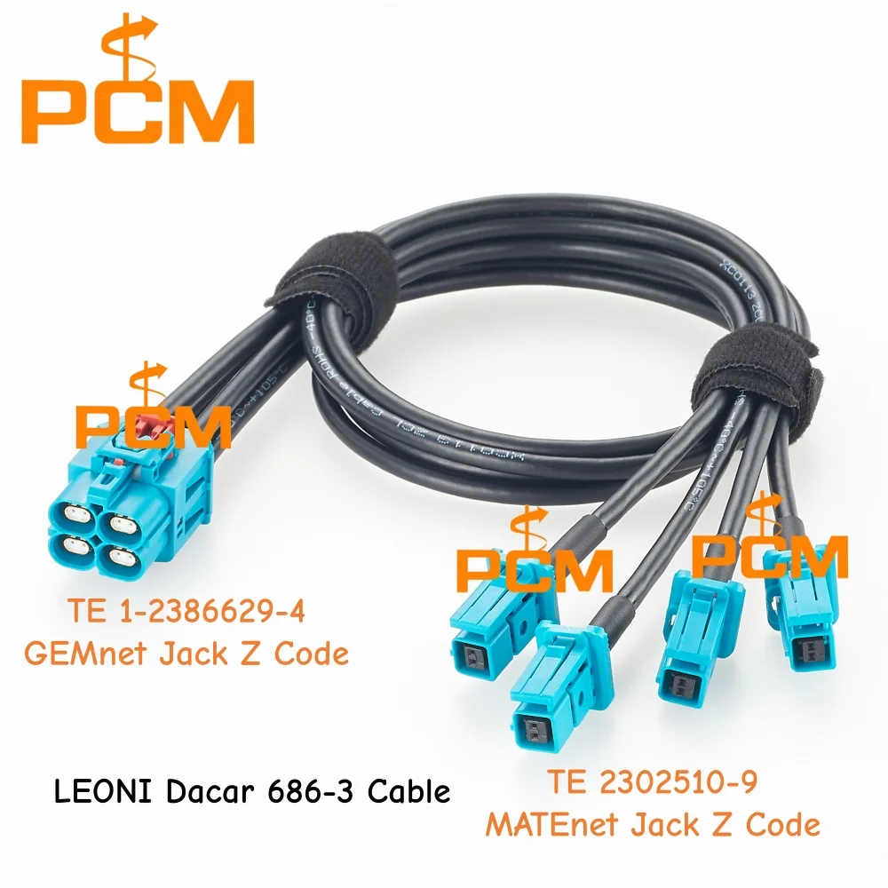Фото TE GEMnet 1-2386629-4 Z Code Jack на MATEnet 2302510-9 Jack автомобильный Ethernet-кабель для ADAS ECU, камеры и автомобильной сети. №1