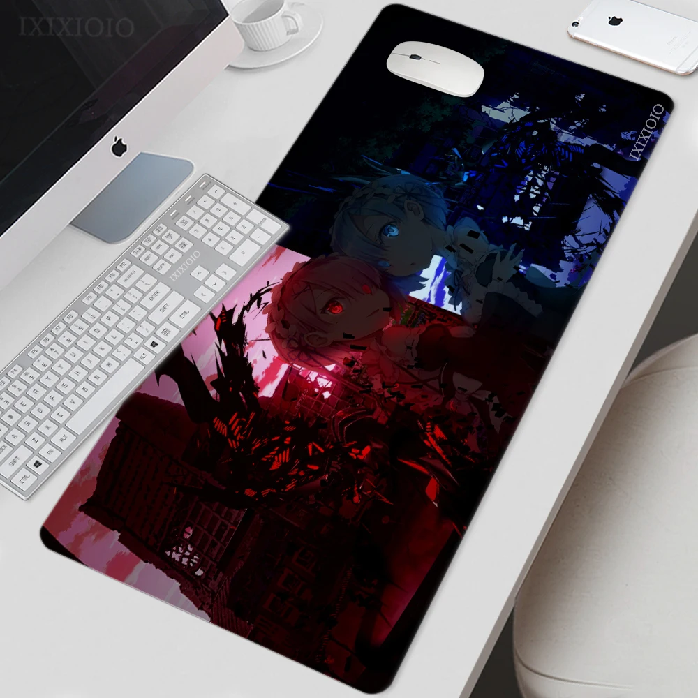 

Игровой коврик для мыши с аниме девушкой Re Zero Rem, большой домашний Коврик для компьютерной мыши XL, коврик для клавиатуры XXL, Мягкий Нескользящий Коврик для мыши