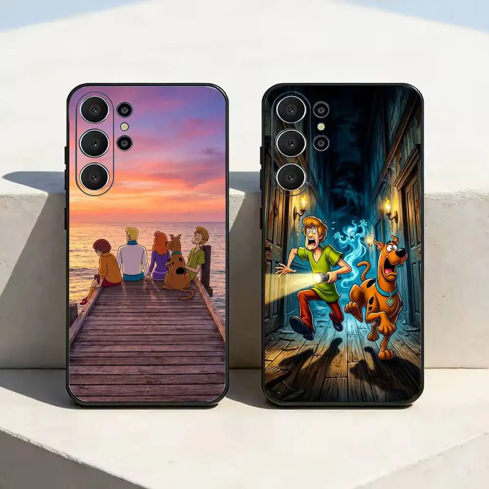 Фото Мультяшный чехол для телефона с Скуби-Ду для Samsung S25, S24, S21, S22, S23, S30, Ultra, S20, Plus, Fe, Lite, Note, 10, черный чехол. №1