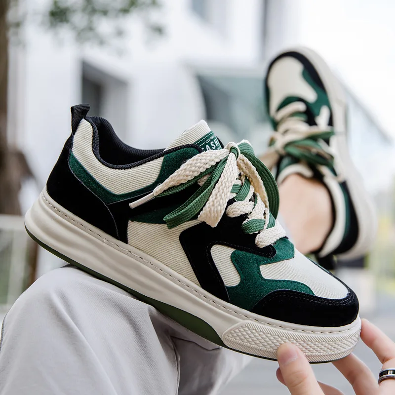 

Men Canvas Shoes Casual Platform Sneakers Lace Up Vulcanize Shoes Spring Autumn Sneakers Men Board Shoes Comfortable