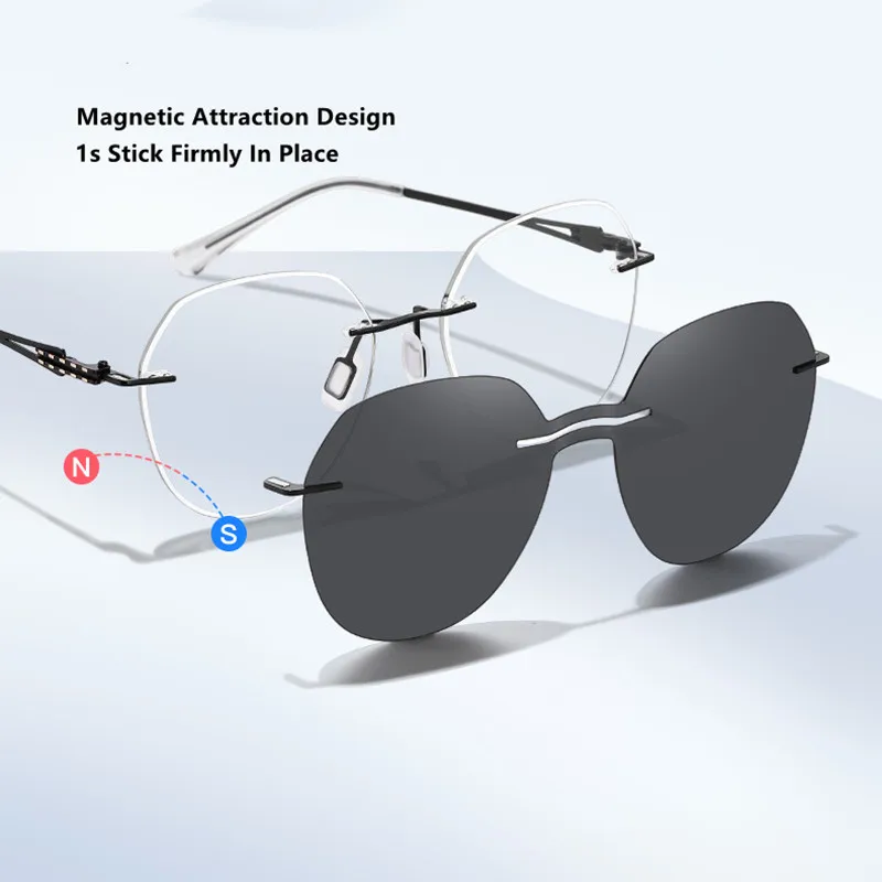 Модные поляризационные солнцезащитные очки женские магнитные клипсы из сплава