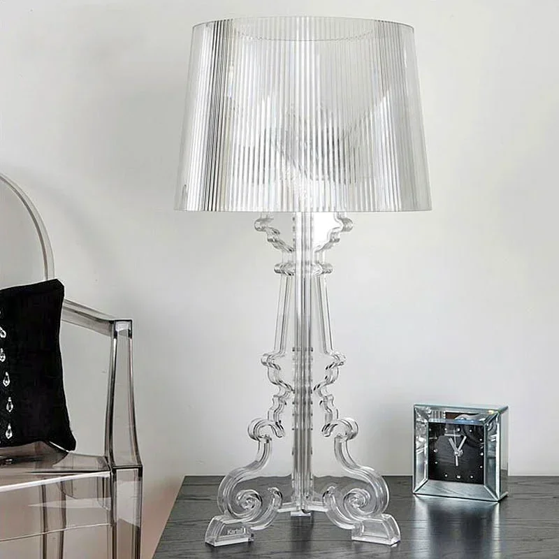 Фото Kartell Bourgie акриловая светодиодная настольная лампа для гостиной, спальни, кабинета, креативный прикроватный декор, современный прозрачный торшер №5