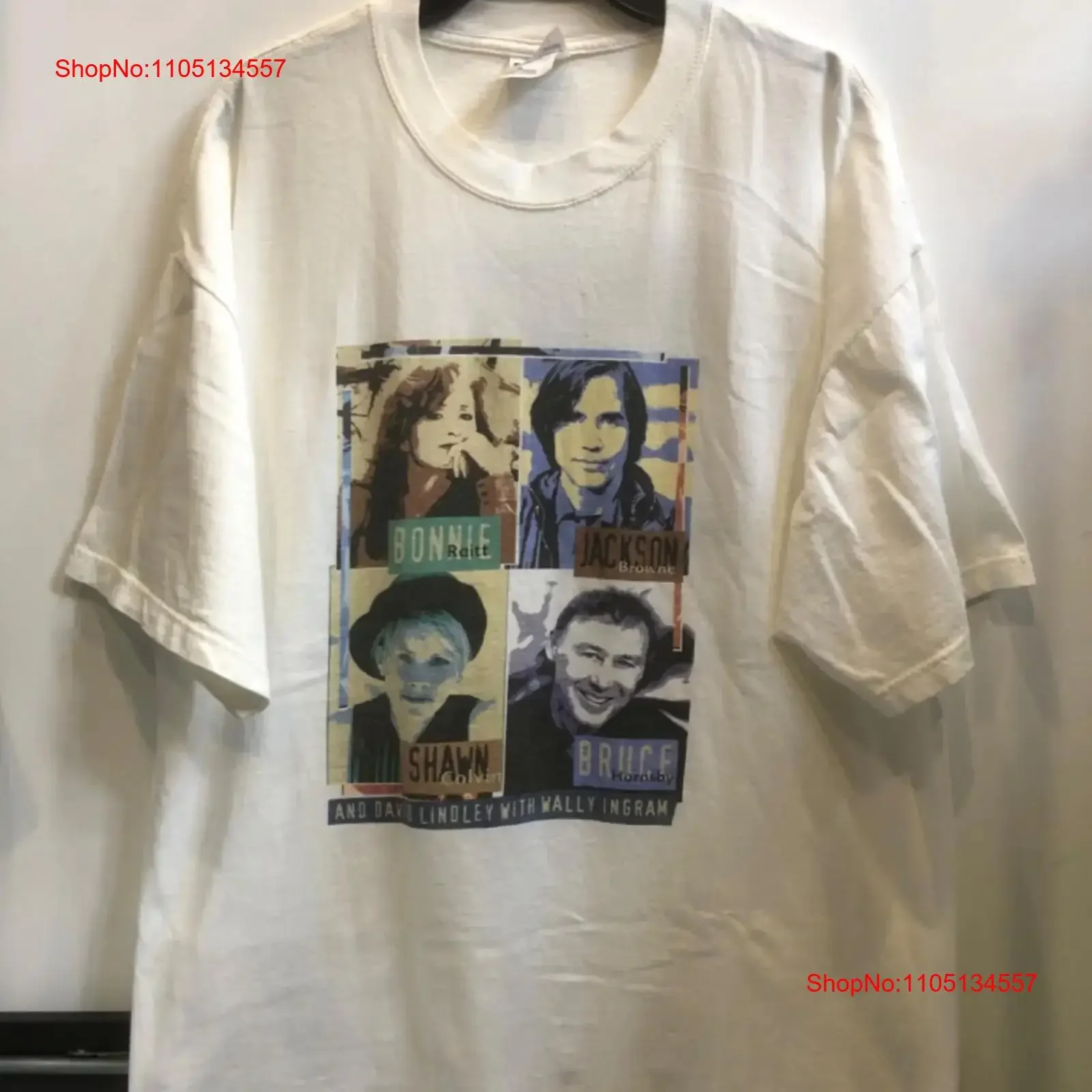 Фото Винтажная футболка 90-х годов Bonnie Raitt Jackson Browne Брюс Hornsby Colvin Tour 1999 XL, винтажная стильная дизайнерская одежда №1