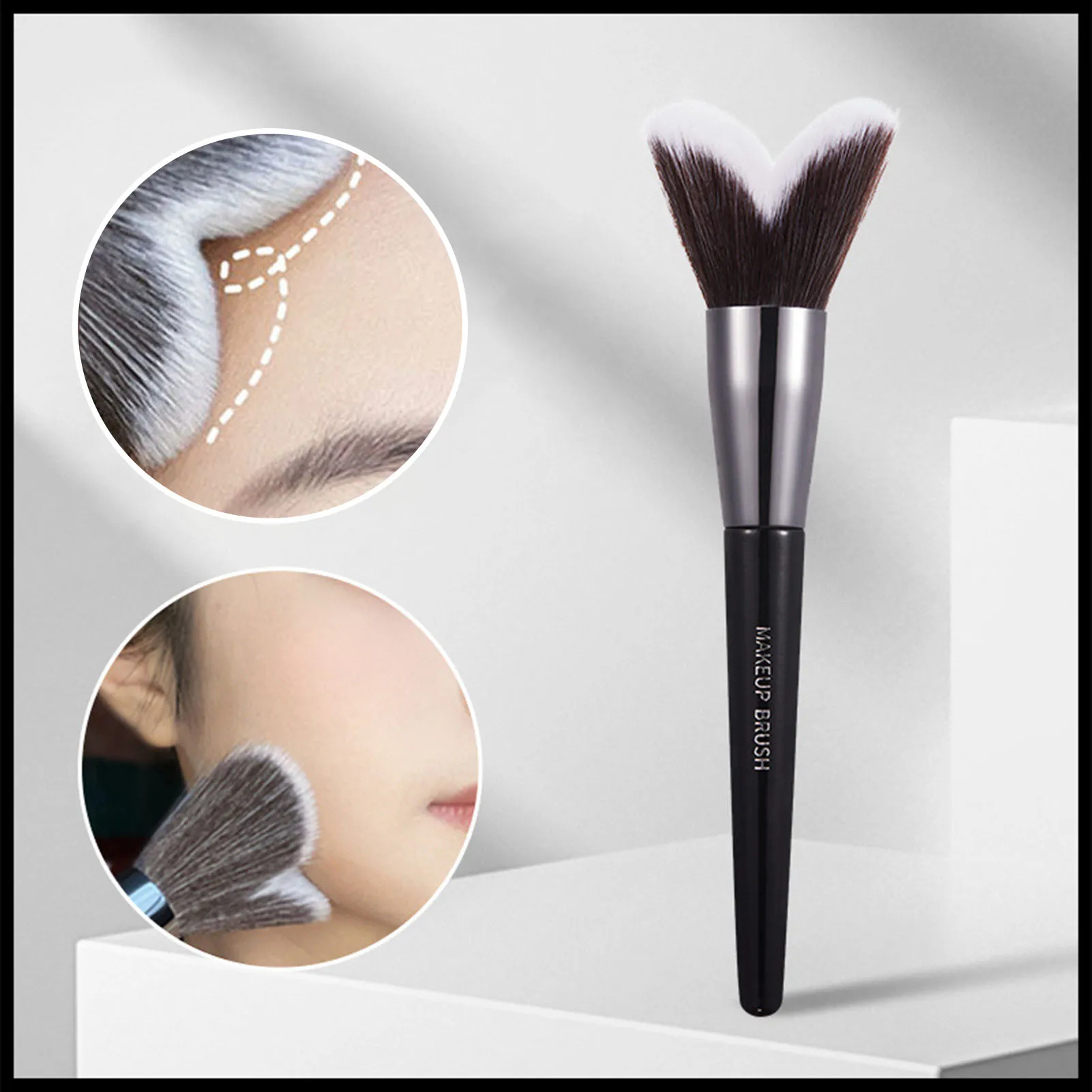 

Facial Contouring Heart-shaped Makeup Brush Soft Multi-purpose Fluffy Makeup Tools For Women Girls