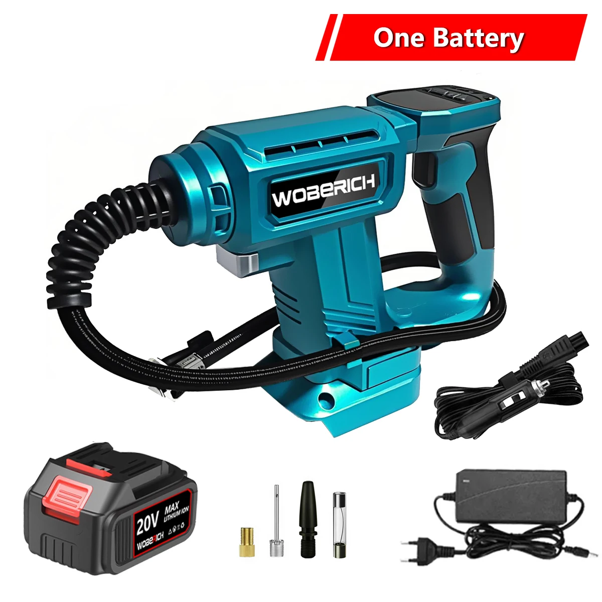 Портативный беспроводной электронасос WOBERICH  Electric air pump 18В