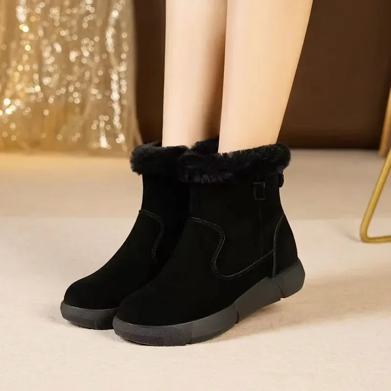 Лидер продаж 2024 зимние ботинки новые теплые женские ботильоны на плоской подошве