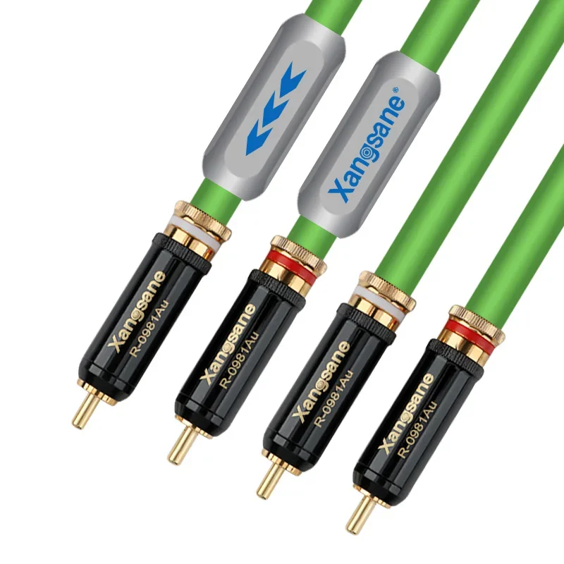 Пара 7N OCC посеребренный сигнальный кабель RCA с двойным экраном Hi-Fi аудио