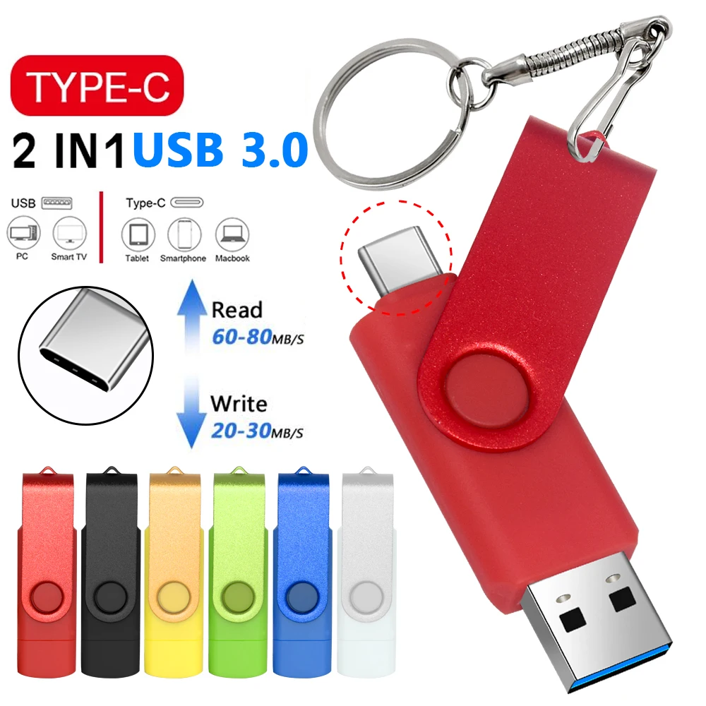 

USB-флеш-накопитель Тип C, 16-128 ГБ, 256-512 ГБ