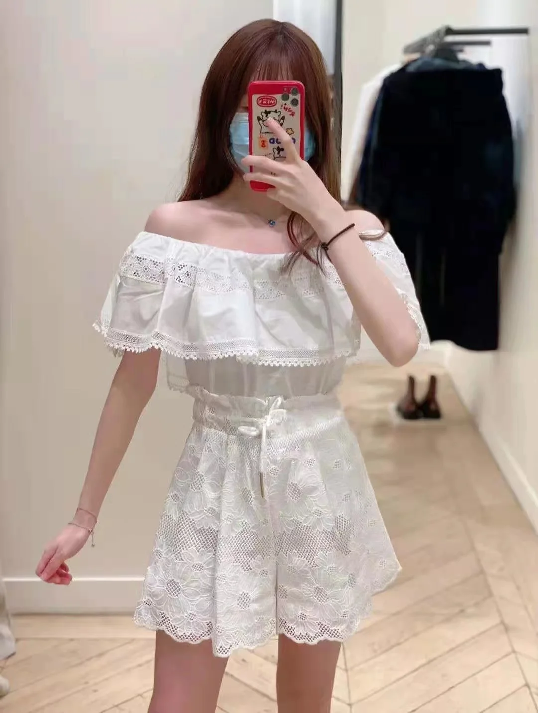 

Fashion Spring and Summer New Lace Splicing Short Sleeve T-shirt