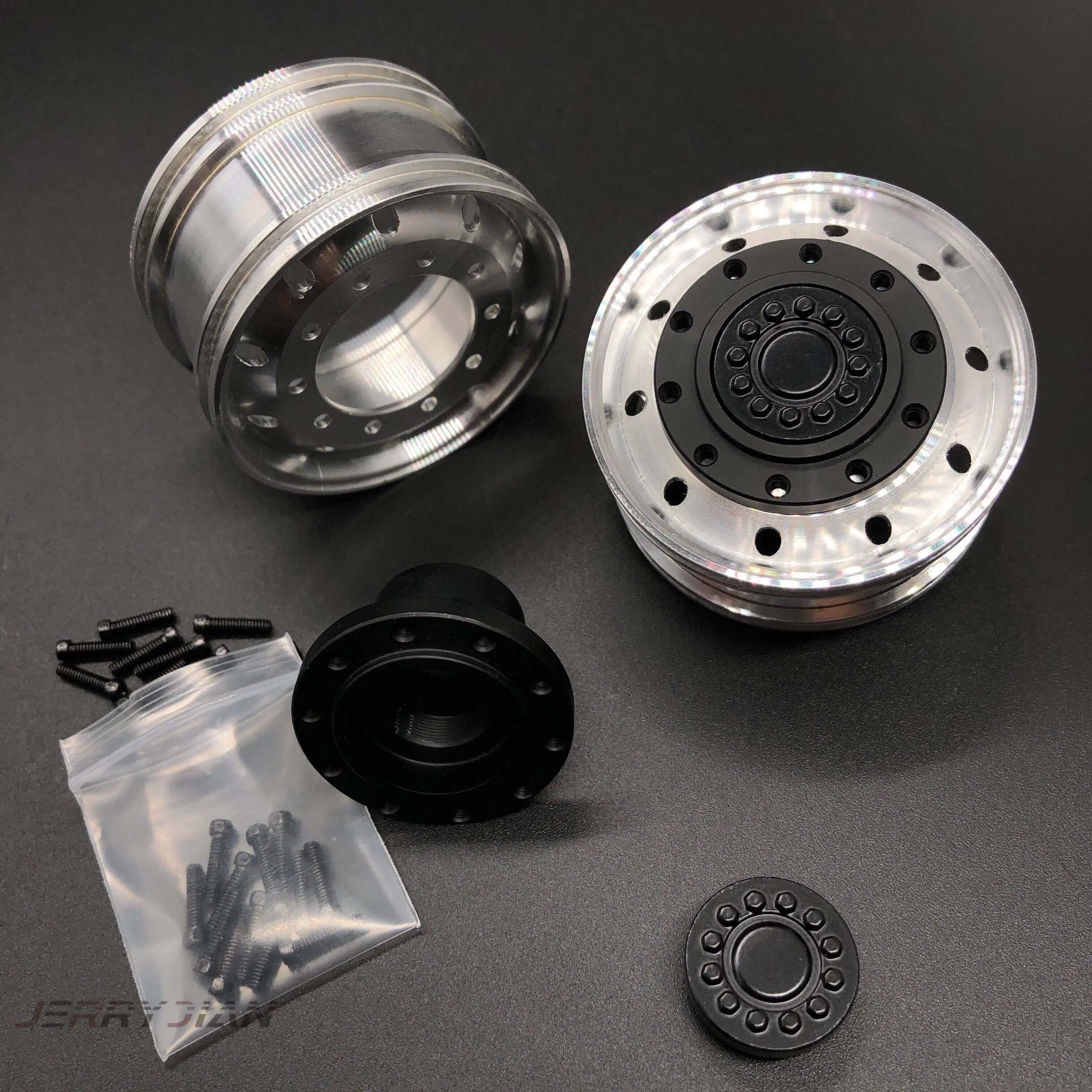 Переднее переднее колесо JX Model 1/14 для грузовика F2000 полностью металлическое Tamiya