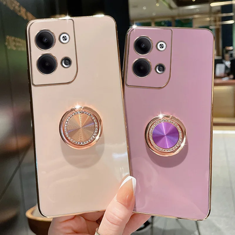 Роскошный Бриллиантовый держатель в виде кольца на палец для Redmi Note 13 Pro Plus 12 12S 12C